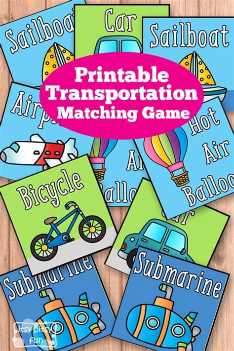 Printable Transportation Memory Game Itsy Bitsy Fun