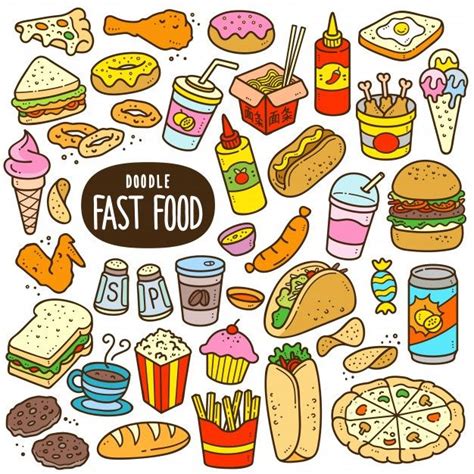 Premium Vector Fast Food Cartoon Color Illustration Food Cartoon