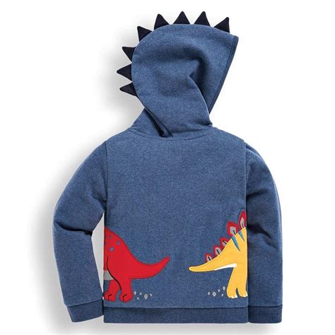 Indigo Dinosaurs Hoodie Hoodies Kids Nightwear Functional Clothing