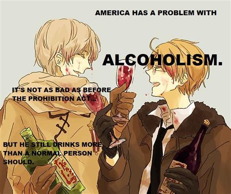 Hetalia Headcanons America Has A Problem With Alcoholism It’s Not