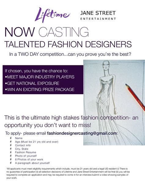 Casting Call For Fashion Designers Fashion School Daily