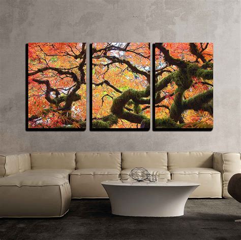Wall26 3 Piece Canvas Wall Art Gnarly Japanese Maple Tree Modern