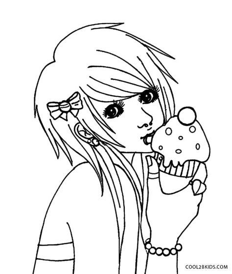 Drawn Emo Coloring Page Pencil And In Color Drawn Emo Coloring Page