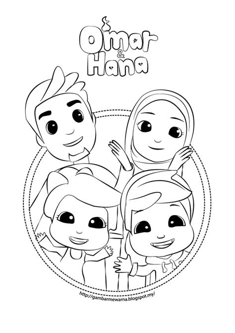 Kartun omar dan hana terbaru gratis dan mudah dinikmati. Very Cute Omar Hana Colouring Pages for Kids - Picolour