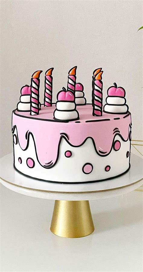 50 Cute Comic Cake Ideas For Any Occasion Pale Pink Icing Drips
