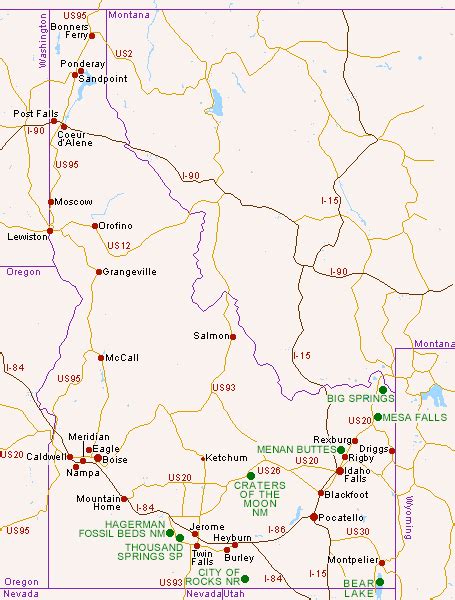 Map Of Idaho And Nevada Mount Snow Trail Map