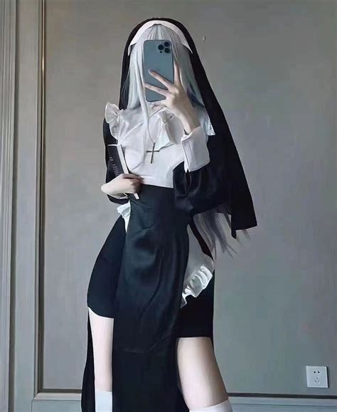 Sexy Nun Cosplay Nun Uniform High Slit Dress Anime Role Playing Halloween Dress Etsy