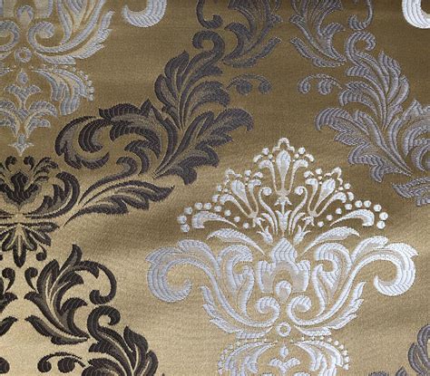Custom Rich Appealing Floral Damask Jacquard Curtain Fabric Xsx