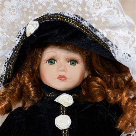 Collector S Porcelain Girl Doll Red Hair Green Eyes Ebay