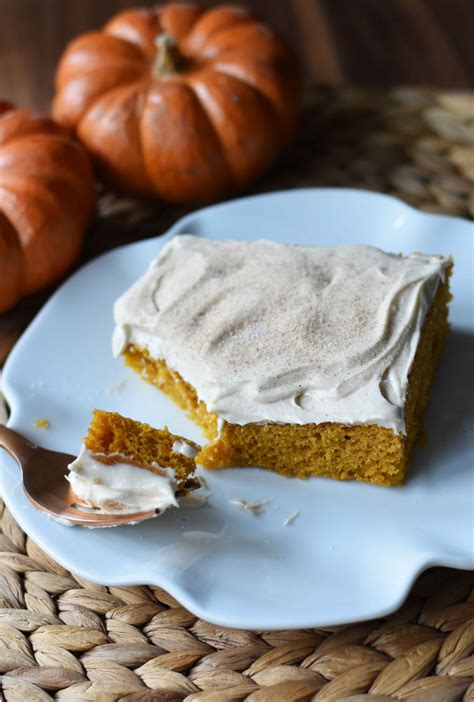 Pumpkin Sheet Cake With Cream Cheese Frosting Modern Honey