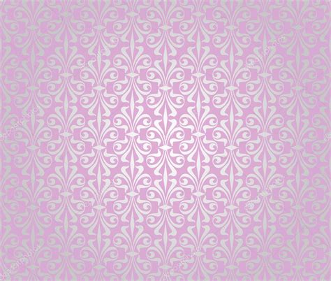 Pink And Silver Vintage Wallpaper Background Design — Stock Vector