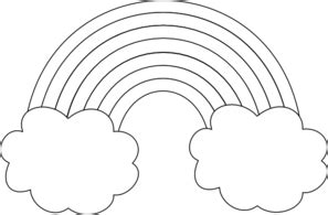 It is used for art and craft purposes by kindergarten students. Rainbow With Clouds Outline Clip Art at Clker.com - vector ...