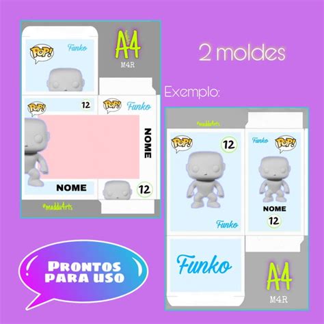 Moldelayout Profissional Para Caixa De Funko Pops Molde A4