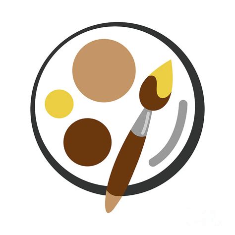 Paintbrush Palette Color Artist Symbol Logo Icon Vector Digital Art By