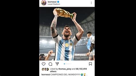 Messi S World Cup Post Beats Egg To Become Most Liked On Instagram