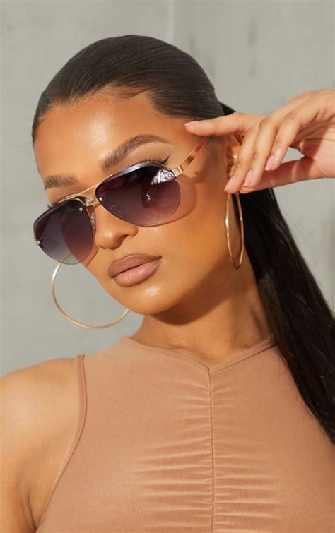 Grey Ombre Lens Aviator Sunglasses Prettylittlething Il