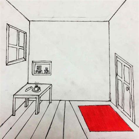 1 Point Perspective Room Drawing At Getdrawings Free Download