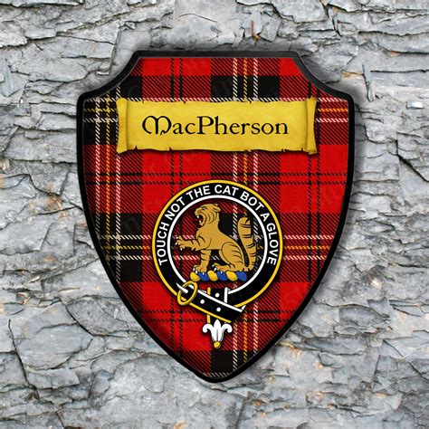 Macpherson Shield Plaque With Scottish Clan Coat Of Arms