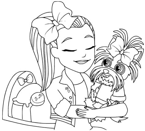 Shopping With Jojo Siwa And Her Dog Bow Bow For Christmas Coloring Page