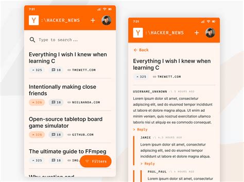 Mobile News Site Redesign Hacker News By Marc Mcdougall On Dribbble
