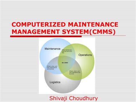 Computerized Maintenance Management System Cmms Ppt