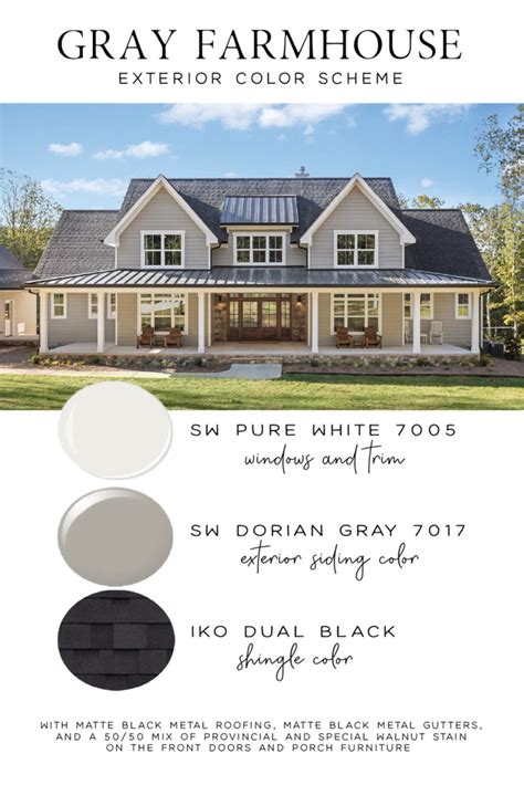 Love This Exterior Color Scheme For A Gray Modern Farmhosue Gray