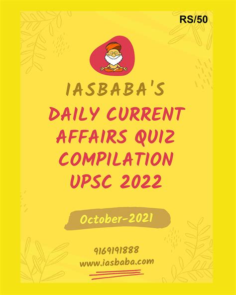 Ias Baba Current Affairs Quiz Compilation Upsc 2022 October 2021 Black