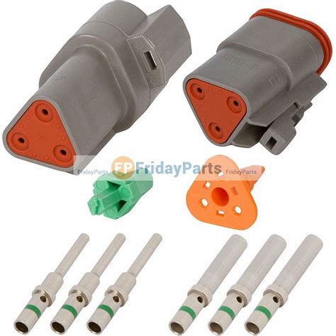 Buy Deutsch Dt 3 Pin Gray Connector Kit With 14 Awg Solid Contacts