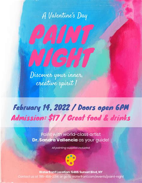 Paint Night Flyer Template Free
