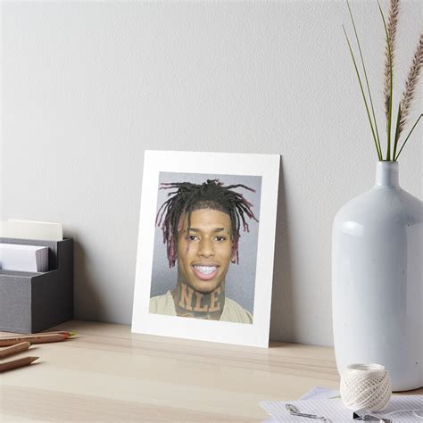 Nle Choppa Mugshot Art Board Print By Mug Shot Redbubble