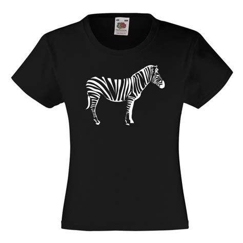 Girls Black T Shirt With Zebra Design Kids Zebra T Shirt Etsy