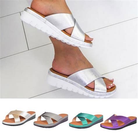 Sandals Shoes New Fashion Summer Soft Womens Comfy Platform Sandal Shoes Uk Sizes 25 85