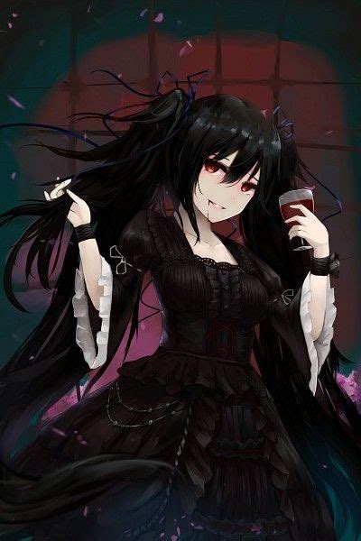 Cute Anime Vampire Girl With Black Hair