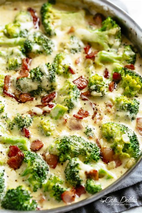 Creamy Garlic Parmesan Broccoli Bacon Cafe Delites