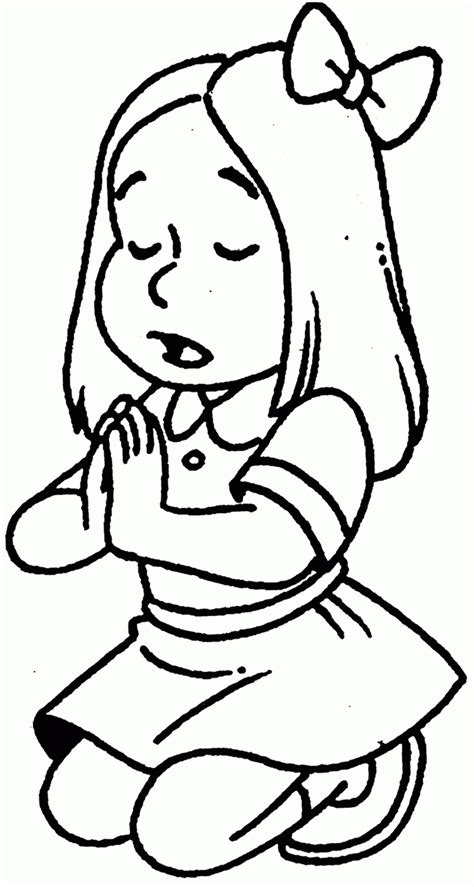 Girl Praying Coloring Page Coloring Home