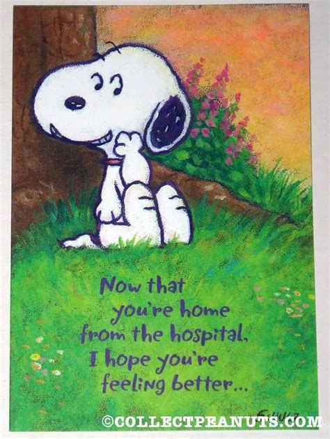 Snoopy Now That Youre Home From The Hospital I Hope Youre Feeling