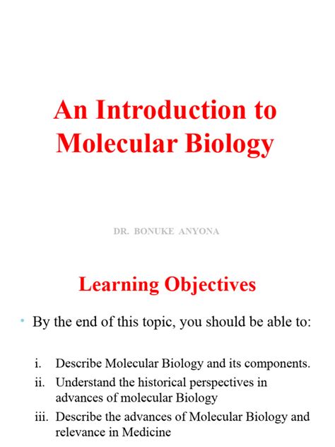 Lecture 2 Introduction To Molecular Biology Pdf Molecular Biology
