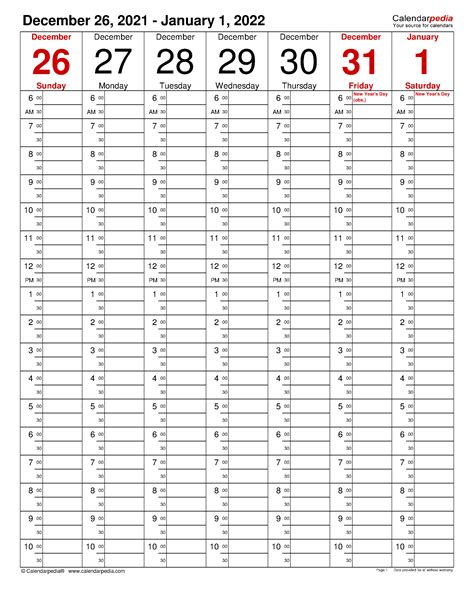 Weekly Calendars 2022 For Excel 12 Free Printable Templates