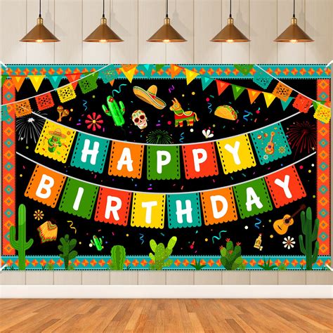 Buy Mexican Happy Birthday Decorations Banner Mexican Fiesta Themed