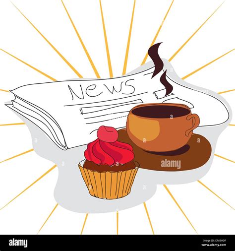 Hot Coffee And Newspaper Stock Vector Images Alamy