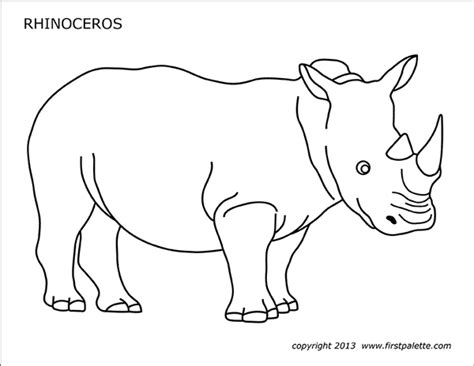 Black rhino running coloring page from rhino category. Rhinoceros | Free Printable Templates & Coloring Pages ...