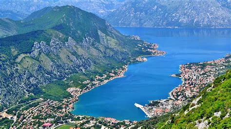 View Of Kotor Bay In Montenegro Bay View Mountains Town Hd