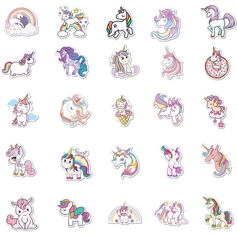 Cute Unicorn Kawaii Inspired Themed Sticker Pack Great For Etsy