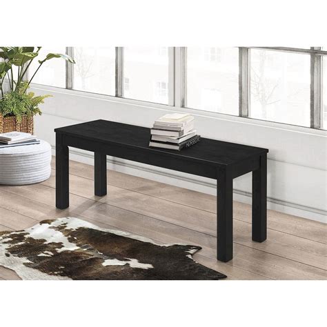 48 Homestead Simple Wood Dining Bench Black