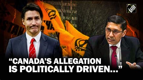 Allegations By Govt Of Canada Are Primarily Politically Driven Mea On India Canada Row Youtube