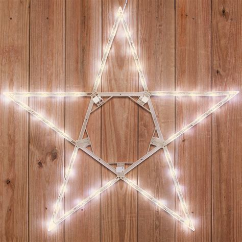 Led Lighted Christmas Star Hanging Warm White Bright