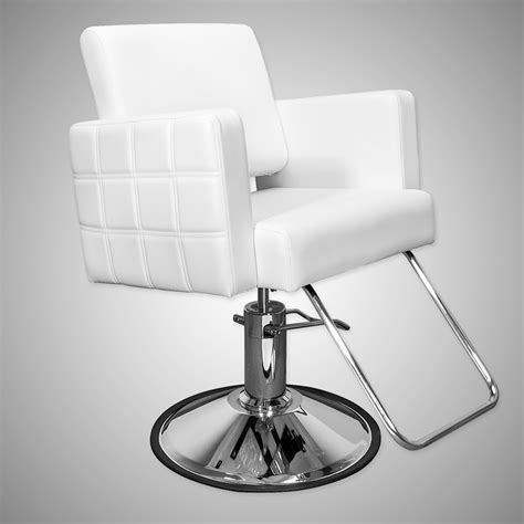 Havana Stylist Chair Quilted White Hairdresser Chair Salonsmart