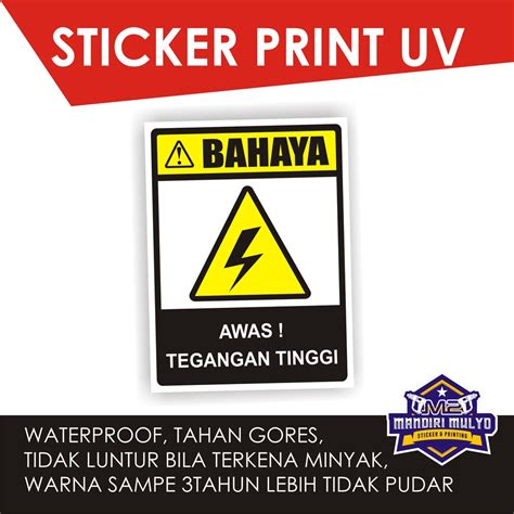 Jual Sticker Sign K3 Bahaya Awas Tegangan Tinggi Shopee Indonesia