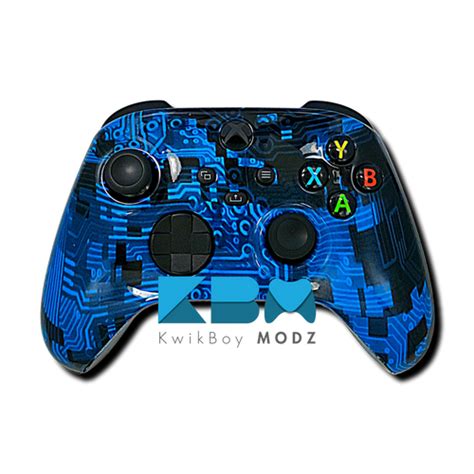 Blue Camotech Custom Xbox Controller Kwikboy Modz