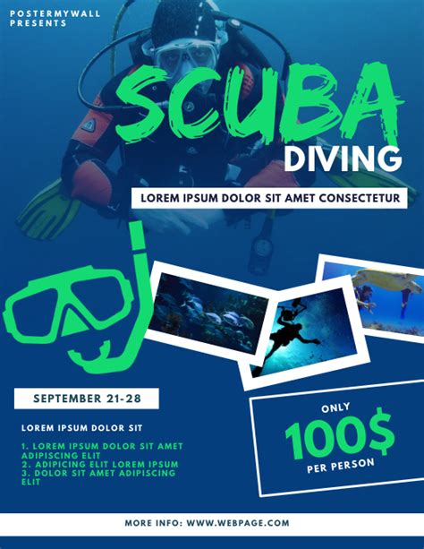 Scuba Diving Flyer Design Template Postermywall